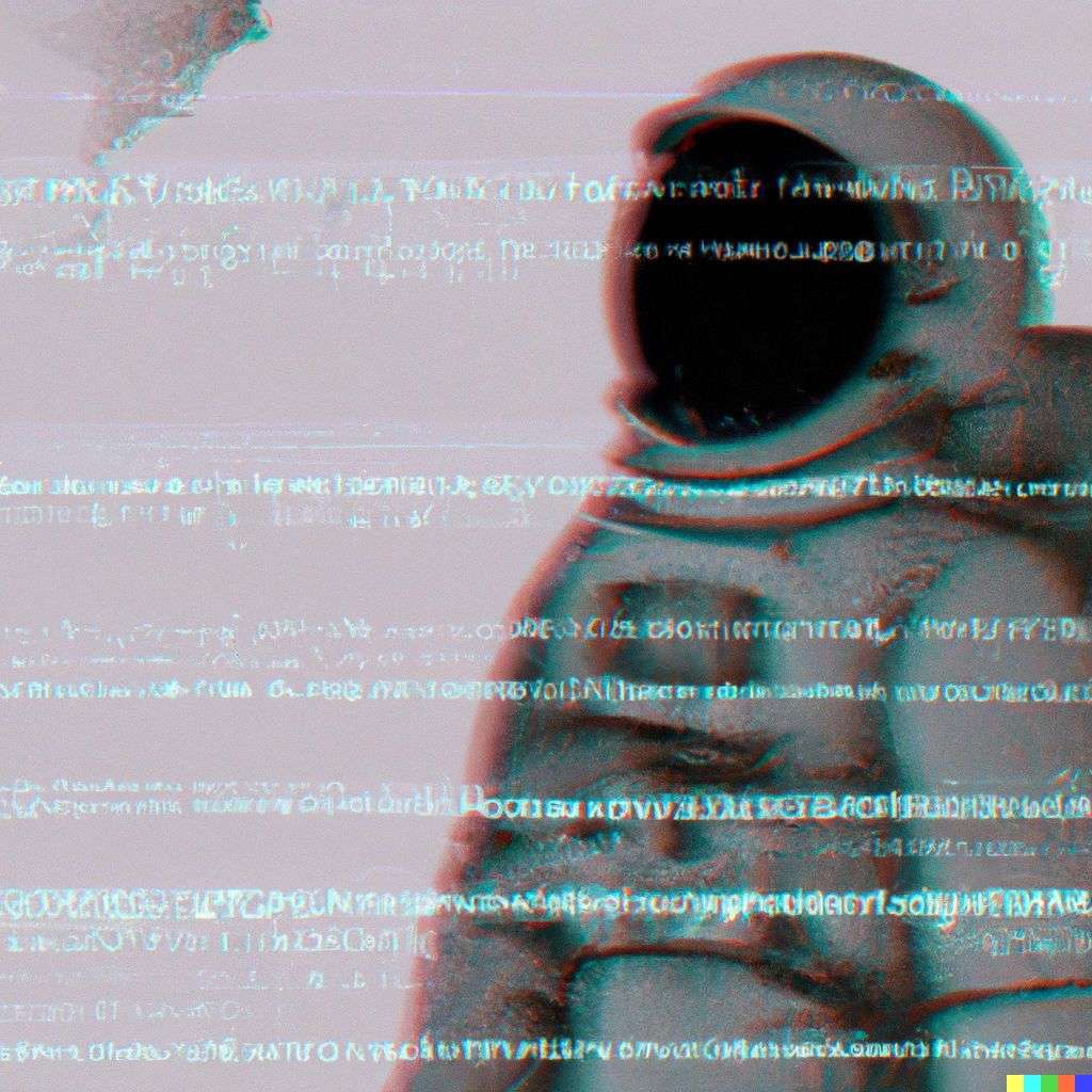 an astronaut, pixel sorting glitch art